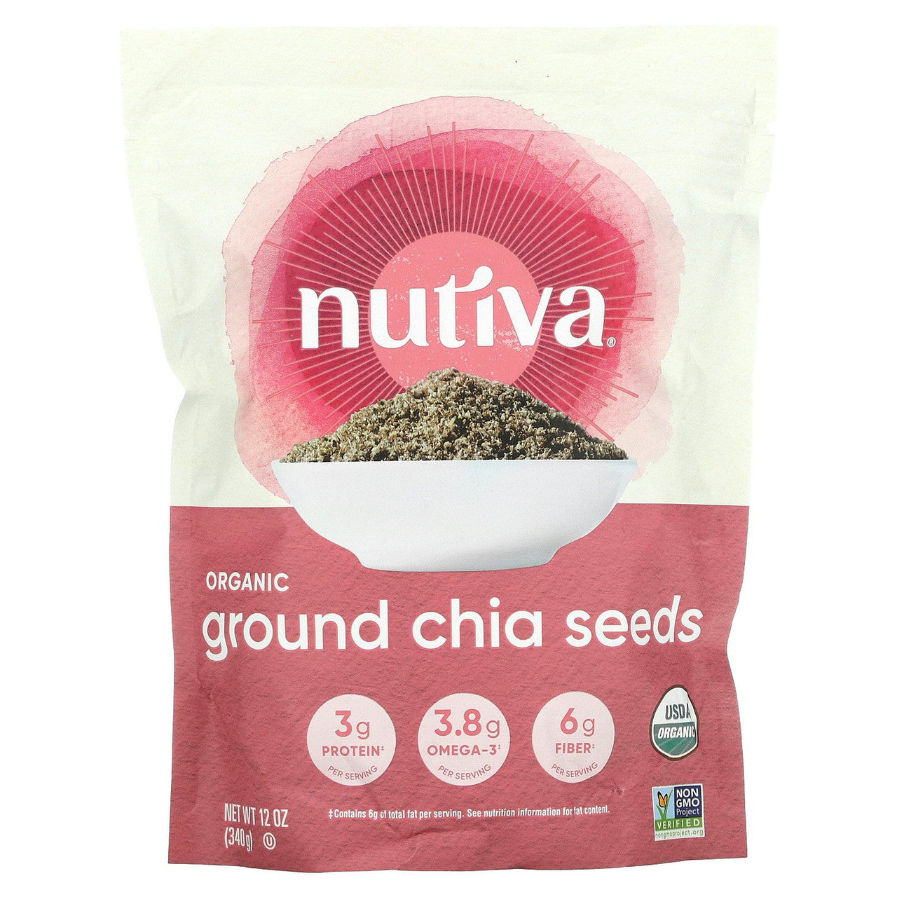 Nutiva Organic Superfood Chia Seed, Ground, 12 Oz